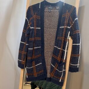 ModCloth Plaid Open-Front Cardigan Sweater